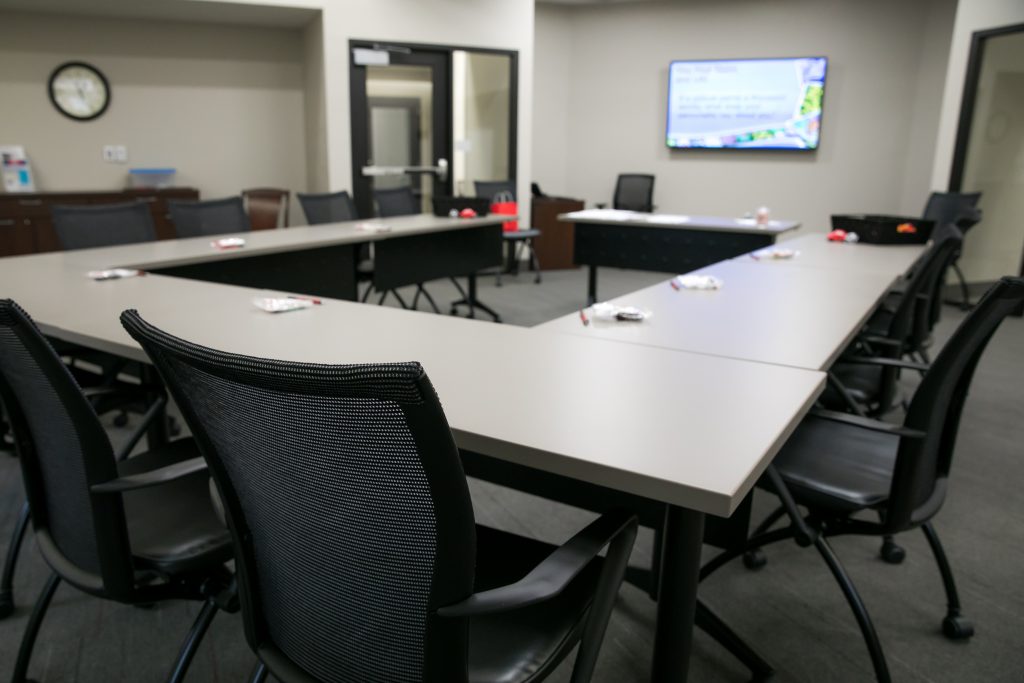 picture of tables in a classroom