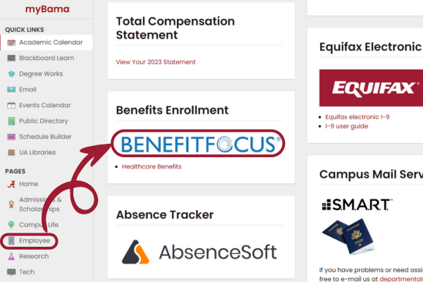 myBama Benefitfocus Screenshot